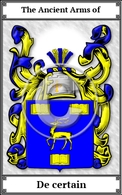 De certain Family Crest Download (JPG)  Book Plated - 150 DPI